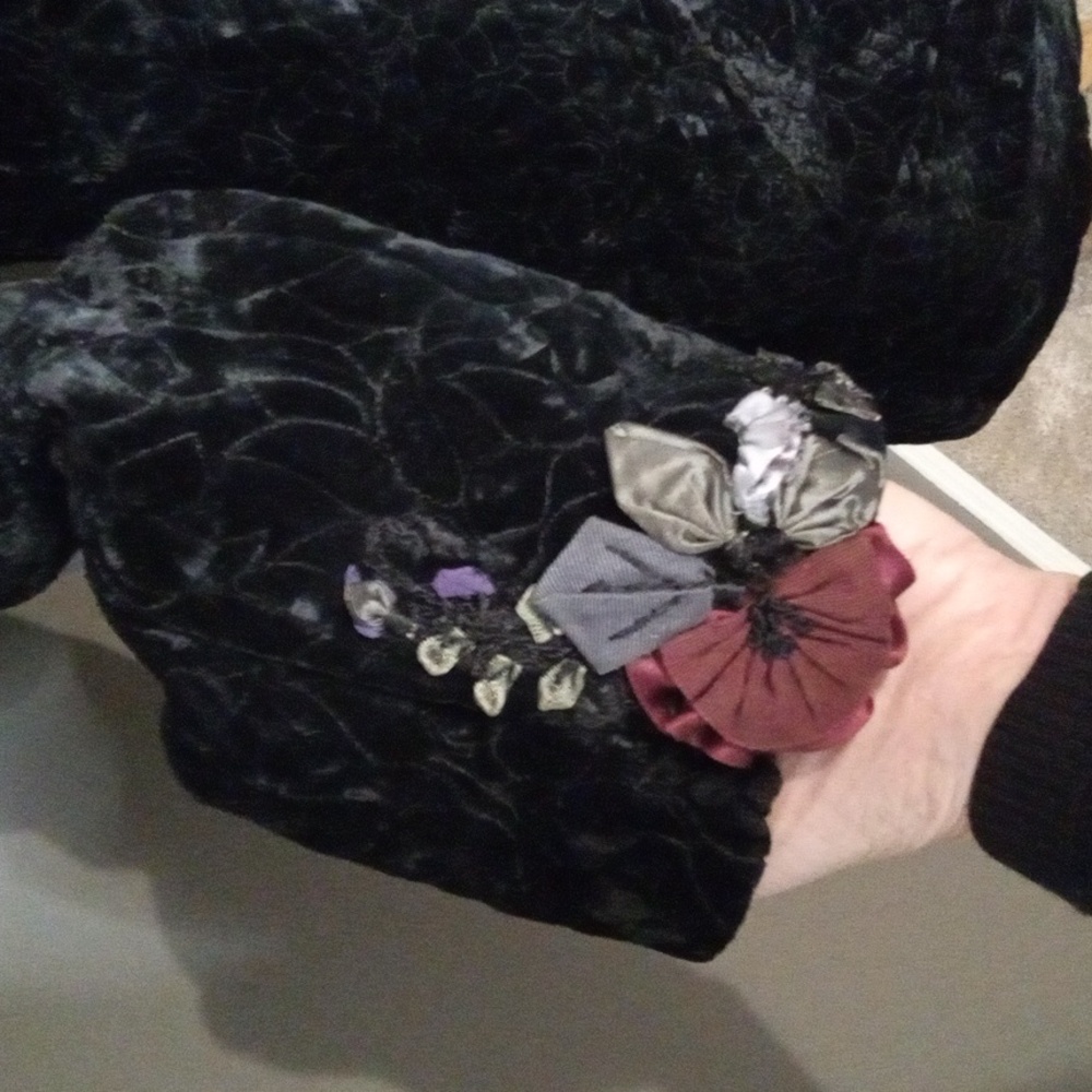 VINTAGE Katharyn Dianos Velvet Coat M - Picture 4 of 12